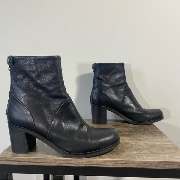 Hope by Ringstrand Söderberg Black Leather Heeled Ankle Boots Booties 37 6.5 - Picture 2 of 6